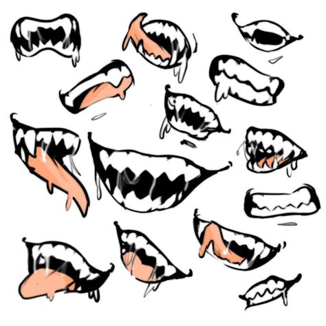 Anime teeth study mouth study fang study | Sketches, Drawings, Art ...