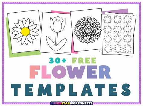 Flower Templates - Superstar Worksheets