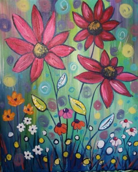 Whimsy Paint and Sip: Calendar | Flower painting, Flower collage ...