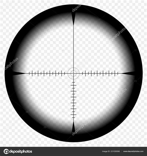 Sniper scope template, with measurement marks on isolated background ...