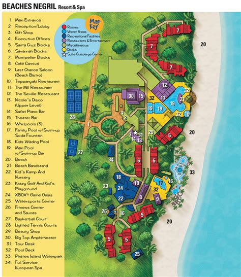 Resort Map | Beaches Negril Resort & Spa | Negril, Jamaica