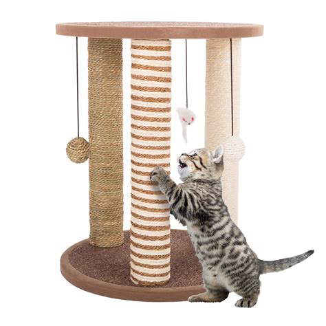 Buy Cat Scratching Post - 3 Scratcher Posts with Carpeted Base Play ...