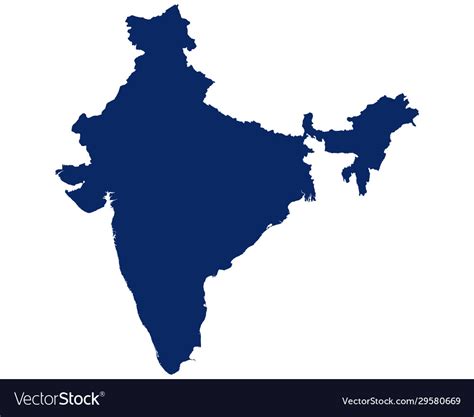 Map india in blue colour Royalty Free Vector Image