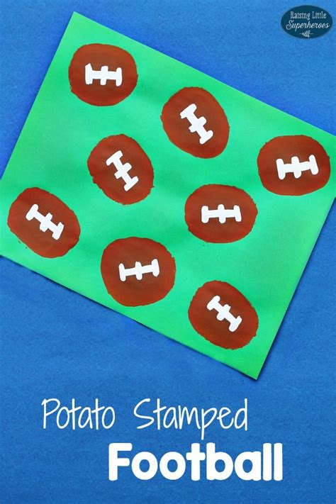 Potato Stamped Football Craft for Kids - Raising Little Superheroes