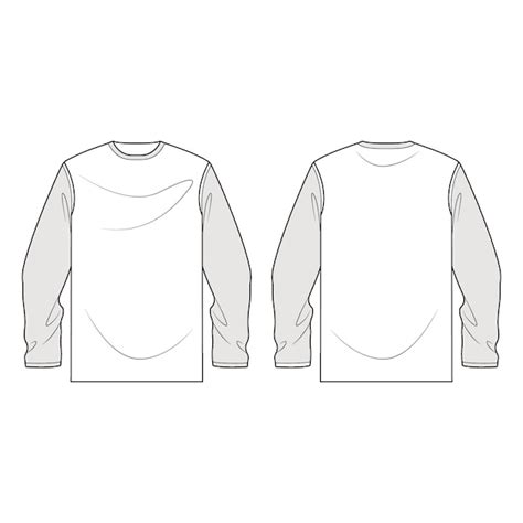 Free Vector | Hand drawn long sleeve t-shirt outline illustration