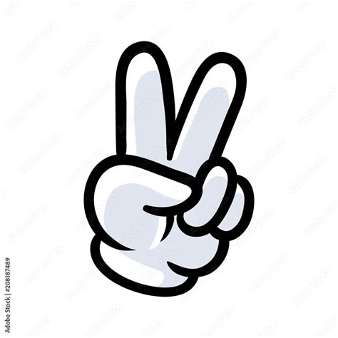 Cartoon Peace Hand Sign Stock Vector | Adobe Stock