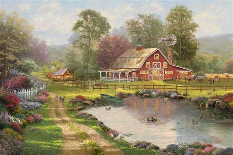 Red Barn Retreat, by Thomas Kinkade Studios - Village Gallery