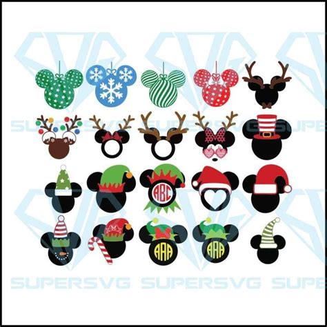 Disney Christmas Svg Bundle Christmas Svg Cricut File Silhouette Mickey ...