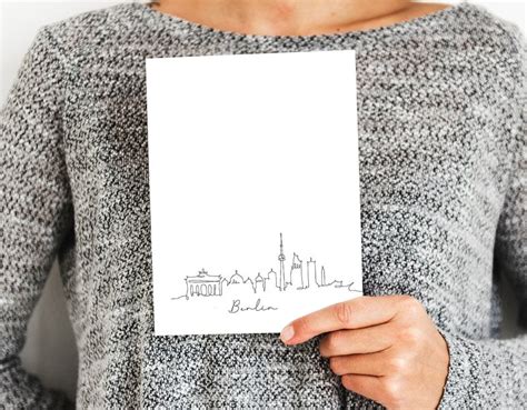 Berlin Skyline Wall Art Print Poster Berlin Cityscape New - Etsy