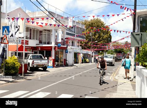 Street scene, Belle Mare village, Mauritius Stock Photo - Alamy