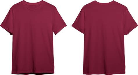 Maroon men's classic t-shirt front and back 23370435 PNG