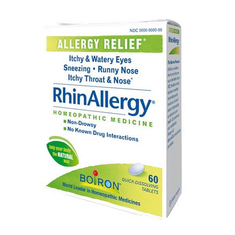 Boiron Rhinallergy Homeopathic Medicine for Allergy Relief (60 ct ...