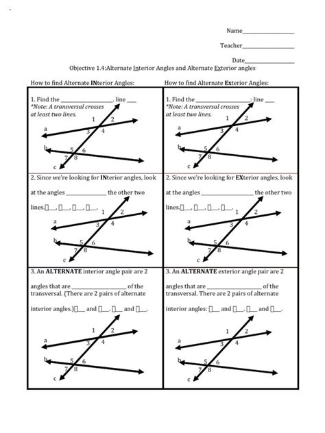 Interior And Exterior Angles Worksheet - Thekidsworksheet