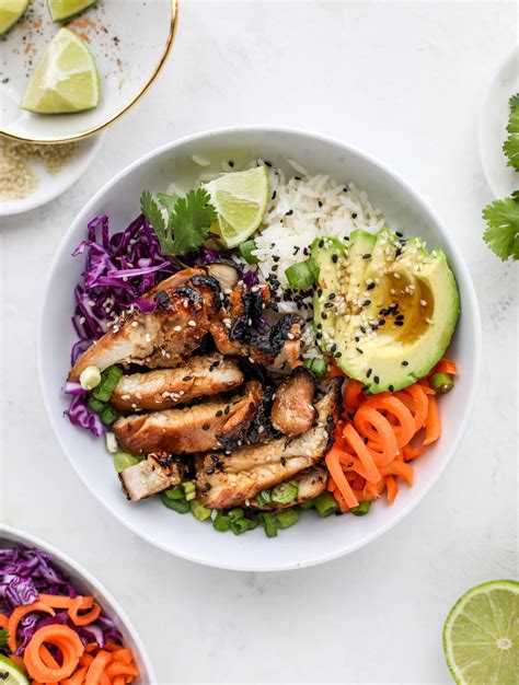 Sesame Soy Chicken Bowls - Korean Chicken Bowls Recipe