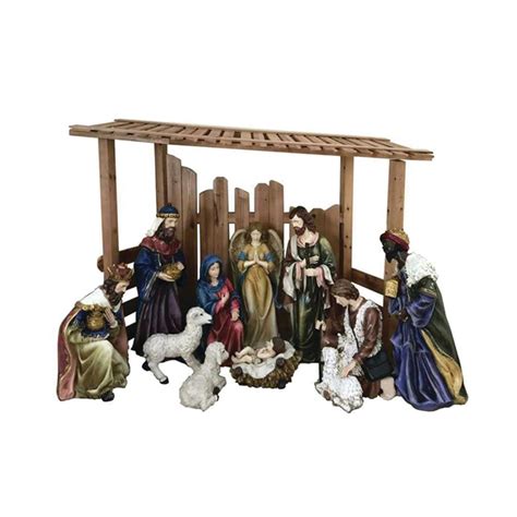 56 in. Outdoor Nativity Set with Creche (12-Piece)-97000 - The Home Depot