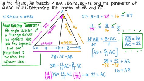 Question Video: Finding Unknown Side Lengths in a Triangle Using the ...