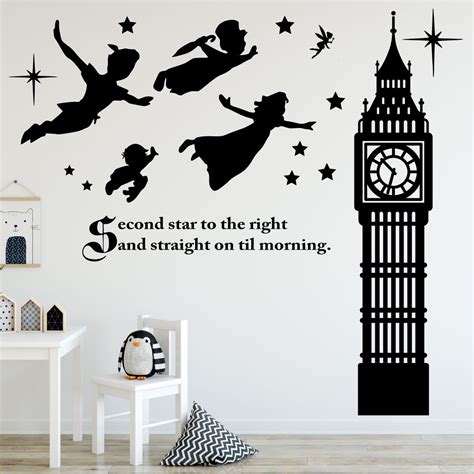 Peter Pan Vinilo Full Wall Mural con personajes tinkerbell - Etsy España