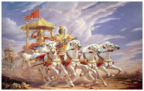 Buy Lord Shree Krishna with Arjun Mahabharat Mahabharat Poster Online ...