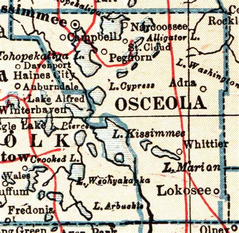 Map of Osceola County, Florida, 1921