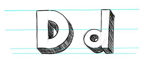 How to Draw 3D Letters D - Uppercase D and Lowercase d in 90 seconds ...