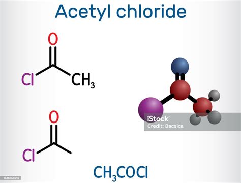 Acetyl Chloride Molecule It Is Acyl Chloride Acyl Halide Structural ...