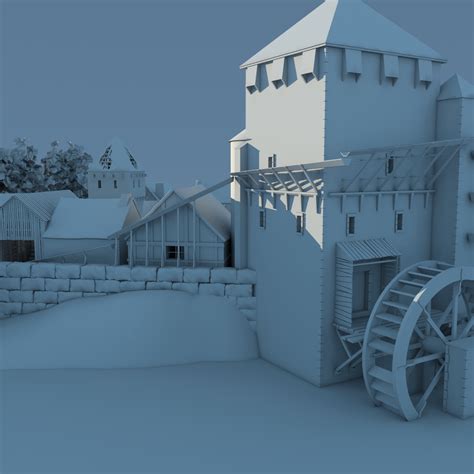 medieval village 3d model