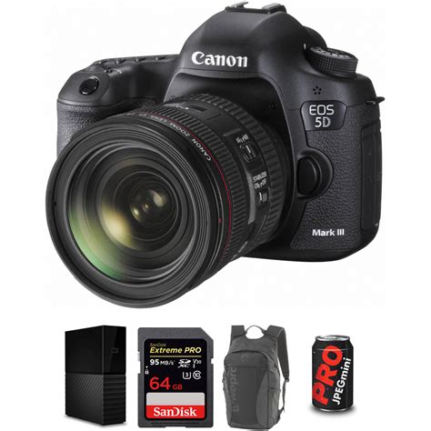 Canon EOS 5D Mark III DSLR Camera with 24-70mm Lens and Storage