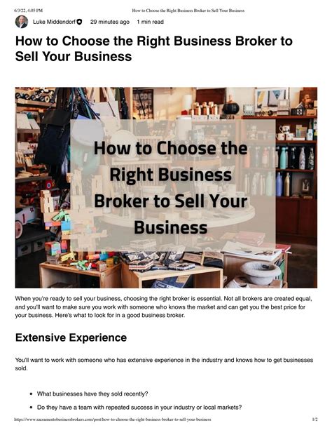 How to Choose the Right Business Broker to Sell Your Business by ...