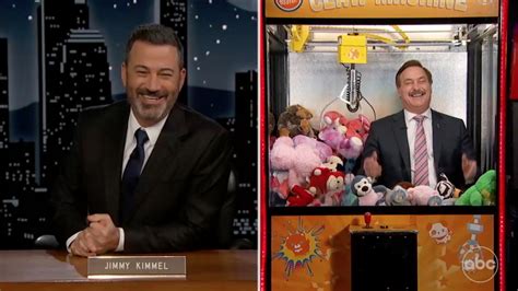 Jimmy Kimmel Interviews Mike Lindell In a Claw Machine