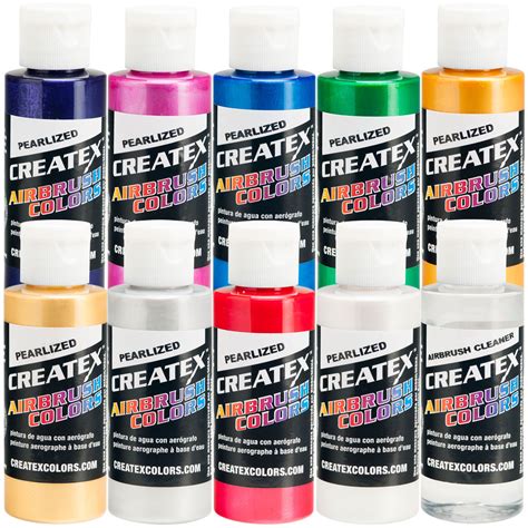 Createx 10 COLOR PEARLIZED SET Airbrush Paint Colors 844925005111 | eBay