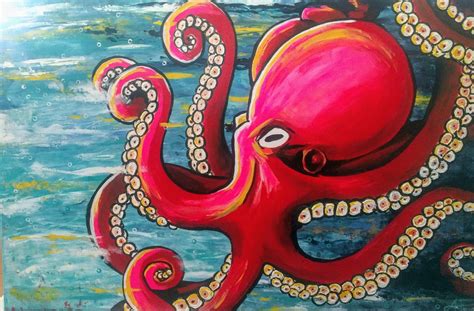 My Octopus Painting | Octopus painting, Vintage octopus, Painting