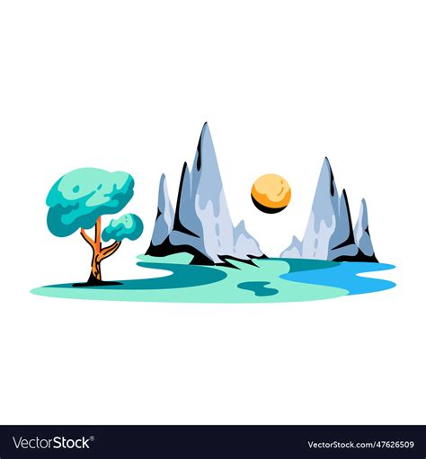 Sunset mountains Royalty Free Vector Image - VectorStock