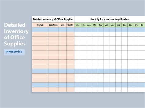 Office Supplies List Template