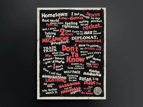 Don't Ya Know - Lyrics Poster by Frank Fruehan on Dribbble