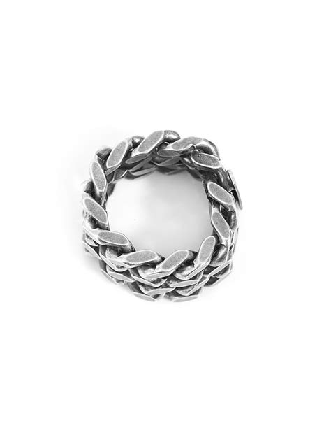 Lyst - Saint Laurent Silver Chain Ring in Metallic for Men