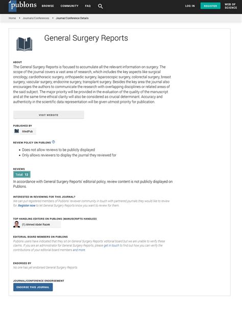 Citations Report:General Surgery Reports