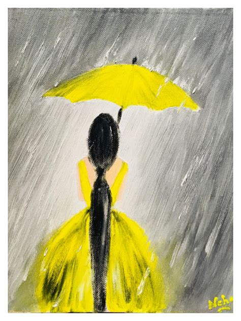 Girl with umbrella Painting by Neha Singh - Fine Art America