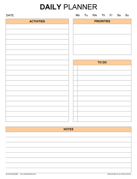 Daily Planner Excel Templates Excel Templates Daily Planner | Images ...