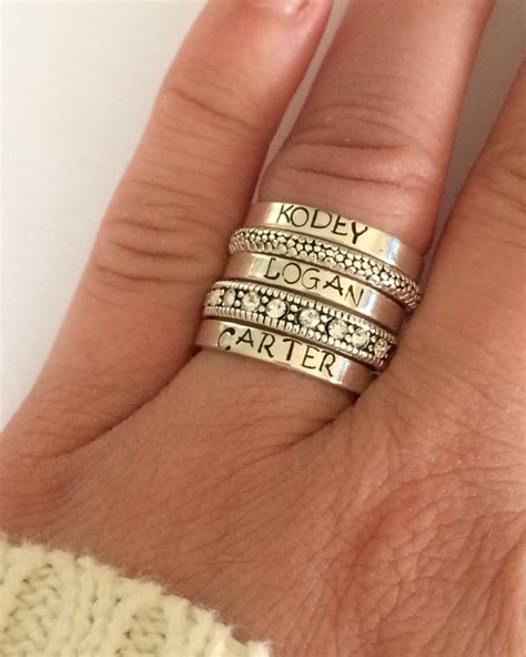 Personalized ring Sterling silver stacking ring personalized – hand ...