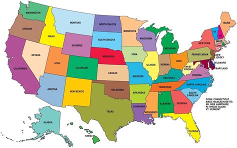 Usa Map With States Labeled