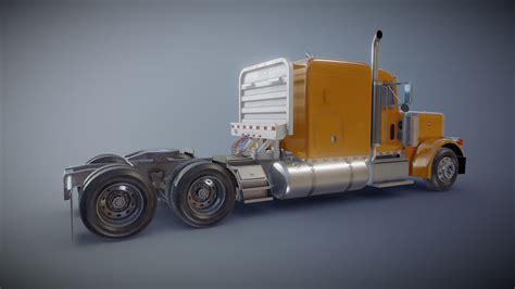 3D model Peterbilt 379 flatbed trailer VR / AR / low-poly | CGTrader