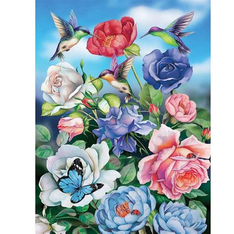 Everydayedeals Diamond Painting - Full Round - Flower Bird Painting ...