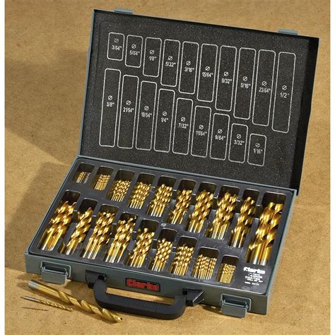 170 - Pc. Clarke® Titanium HSS Drill Bit Set with Case - 162485, Hand ...