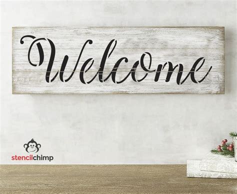 Welcome Stencil Farmhouse Stencil Door Stencil Farmhouse - Etsy | Welcome stencil, Stenciled ...