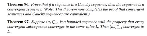 Solved Theorem 96. Prove that if a sequence is a Cauchy | Chegg.com