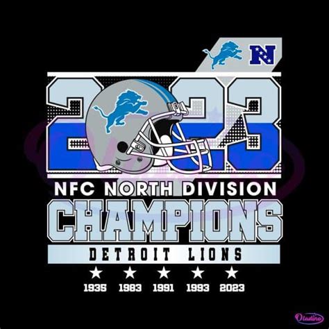 2023 NFC North Division Champions Detroit Lions SVG