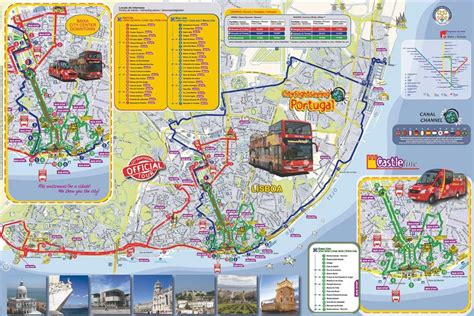 Lissabon bus route map - Lisbon bus tour Karte (Portugal)