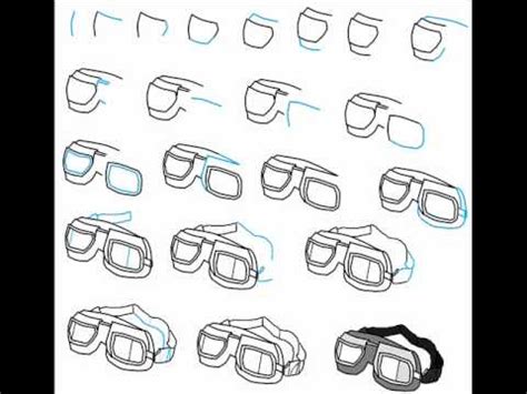 How To Draw Pilot Goggles Step By Step Drawing Tutorial - YouTube