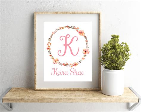 Personalized Nursery Print Baby Girl Nursery Wall Decor