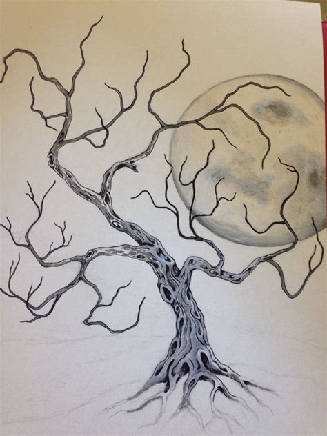 Spooky tree (unfinished) | Tree sketches, Tree drawing, Sketches